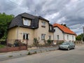 Two smaller houses in one of the Prague\'s suburbs Royalty Free Stock Photo