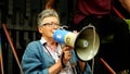 PRAGUE, CZECH REPUBLIC, JUNE 28, 2021: Activists activism people demonstration Extinction Rebellion protest blocking Royalty Free Stock Photo