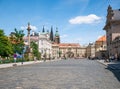 The ArchbishopÃ¢â¬â¢s Palace near Prague Castle built in Baroque and Rococo architecture style Royalty Free Stock Photo