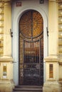Beautiful metal doors in the old building