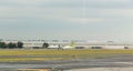 PRAGUE, CZECH REPUBLIC - JUNE 16, 2017: Boeing of Air Baltic airlines landing at Vaclav Havel Prague International