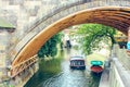 Prague, Czech Republic june 2010. Bridge over the river Certovka in sunny day Royalty Free Stock Photo