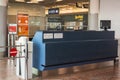 PRAGUE, CZECH REPUBLIC - JUNE 16, 2017: Empty gateway terminal in waiting area in airport