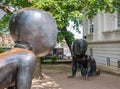 Famous sculpture Crawling Babies in Kampa Park museum, in Prague