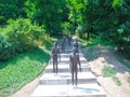 Prague, Czech Republic - 26 June, 2010: Monument to the Victims of Communism in . A number statues in in memory the Communist rule Royalty Free Stock Photo