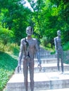 Prague, Czech Republic - 26 June, 2010: Monument to the Victims of Communism in . A number statues in in memory the Communist rule Royalty Free Stock Photo