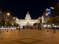 National Museum on Wenceslas Square in Prague at Night Royalty Free Stock Photo