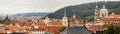 View of the old houses and roofs of the city of Prague