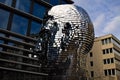 Prague, Czech Republic: the kinetic sculpture of `Franz Kafka`s Head` is an 11-meter-high work and is composed of 42 panels