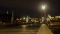 Prague, Czech Republic, landscape at the Charles Bridge at night. Royalty Free Stock Photo