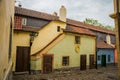 PRAGUE, CZECH REPUBLIC: Little houses on Golden street inside of Hrandcany Castle, Prague, Czech Republic. Zlata ulicka