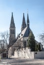 Basilica of Saints Peter and Paul, back view, Vysehrad, Prague, Czech Republic Royalty Free Stock Photo
