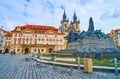 The building of National Gallery and Jan Hus Memorial, Old Town Square, Prague, Czech Republic Royalty Free Stock Photo