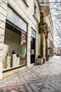 Prague, Czech republic - March 19, 2020. Most expensive street Parizska with exclusive shops without people during coronavirus cri