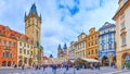 Medieval Old Town Square panorama, Prague, Czech Republic Royalty Free Stock Photo