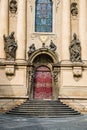 Prague, Czech republic - March 19, 2020. St. Nicholas Church in Old Town Square during coronavirus crisis and travel ban Royalty Free Stock Photo