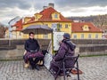 Street artists are drawing for male tourists