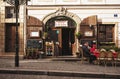 vintage cafe on the tourist street of the capital Royalty Free Stock Photo