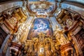 PRAGUE, CZECH REPUBLIC - MAY 28, 2017: Baroque interior of St Ni Royalty Free Stock Photo