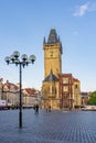 Prague, Czech Republic - May 2019: City Hall tower on Old Town square Royalty Free Stock Photo