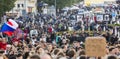 PRAGUE, CZECH REPUBLIC - MAY 15, 2017: Demonstration on Prague Wenceslas square against the current government and Babis Royalty Free Stock Photo