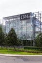 IBM company logo on headquarters building Royalty Free Stock Photo