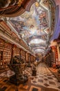 Ancient library inside the Astronomical tower of Klementinum complex Royalty Free Stock Photo