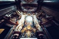 Prague, Czech Republic - May 23, 2018: An interior view of St. Nicholas Cathedral Kostel svateho Mikulase in Prague Mala Strana