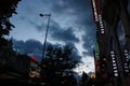 Luminous neon signs of casinos, hotels and other shops in Wenceslas Square