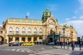 Prague, Czech Republic - May 2019: Municipal House Obecni Dum on Republic square Royalty Free Stock Photo