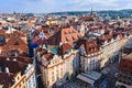 PRAGUE, CZECH REPUBLIC - MAY 2017: Prague Old Town Square row ho Royalty Free Stock Photo