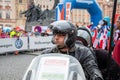 Racing steward on motorbike at the Prague International Marathon