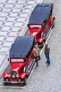 PRAGUE, CZECH REPUBLIC MAY -16: Red Retro Ford cars on the street of Prague May 16, 2016. Royalty Free Stock Photo