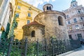 Prague, Czech Republic - May 25, 2018. Rotunda of the Finding of the Holy Cross in Konviktska street