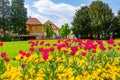 Prague, Czech Republic - May 2019: Spring flowers in Royal garden near Prague Castle Royalty Free Stock Photo