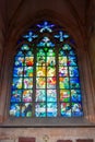 Prague, Czech Republic - May 2019: St. Vitus Cathedral interiors in Prague Castle