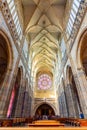 Prague, Czech Republic - May 2019: St. Vitus Cathedral interiors in Prague Castle