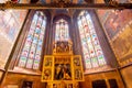 Prague, Czech Republic - May 2019: St. Vitus Cathedral interiors in Prague Castle