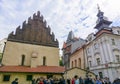 Prague, Czech Republic - May 2019: Staronova synagogue in Jewish town Royalty Free Stock Photo