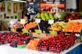 PRAGUE, CZECH REPUBLIC - MAY 2017: vegetable counter on the mark