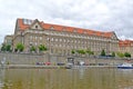 PRAGUE, CZECH REPUBLIC. A view on Karlov the university and Dvorak Embankment from the Vltava River
