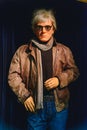 PRAGUE, CZECH REPUBLIC - MAY 2017: wax statue of Andy Warhol in a wax statue museum in the Czech Republic in the capital Prague Royalty Free Stock Photo