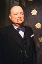 PRAGUE, CZECH REPUBLIC - MAY 2017: Wax statue Sir Winston Leonard Spencer-Churchill was a British politician in the Wax Museum in Royalty Free Stock Photo