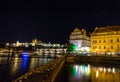 Prague, Czech Republic. Night photo of Castle and historical buildings Royalty Free Stock Photo