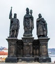 PRAGUE, CZECH REPUBLIC - Nov 23, 2019: Beautiful Statues At The Charles Bridge, Prague