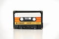 PRAGUE, CZECH REPUBLIC - NOVEMBER 29, 2018: Audio compact cassette Maxim LN 90. Audio cassette on a white background, front view Royalty Free Stock Photo