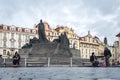 Jan Hus monument in Old Town square in Prague, Czech Republic Royalty Free Stock Photo