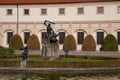 Beautiful views of the Wallenstein Gardens Park. View of the courtyard.