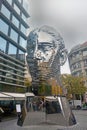 Prague, Czech Republic, October 15, 2022: Franz Kafka's head is a sculpture in the form of the head of the German