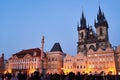 Houses at the Old Town Square in Prague in the evening